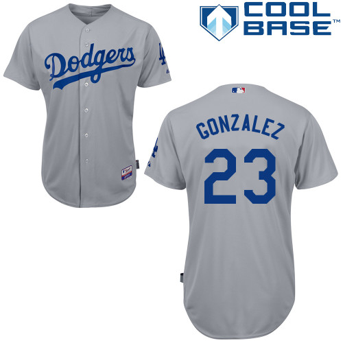 Adrian Gonzalez #23 MLB Jersey-L A Dodgers Men's Authentic 2014 Alternate Road Gray Cool Base Baseball Jersey